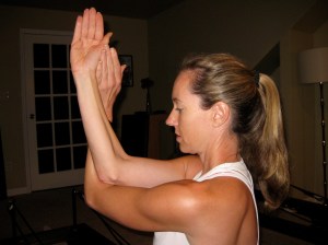 Demonstrating a Cervical Spine Stretch to my Students